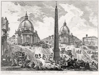 Veduta della Piazza del Popolo, vers 1750